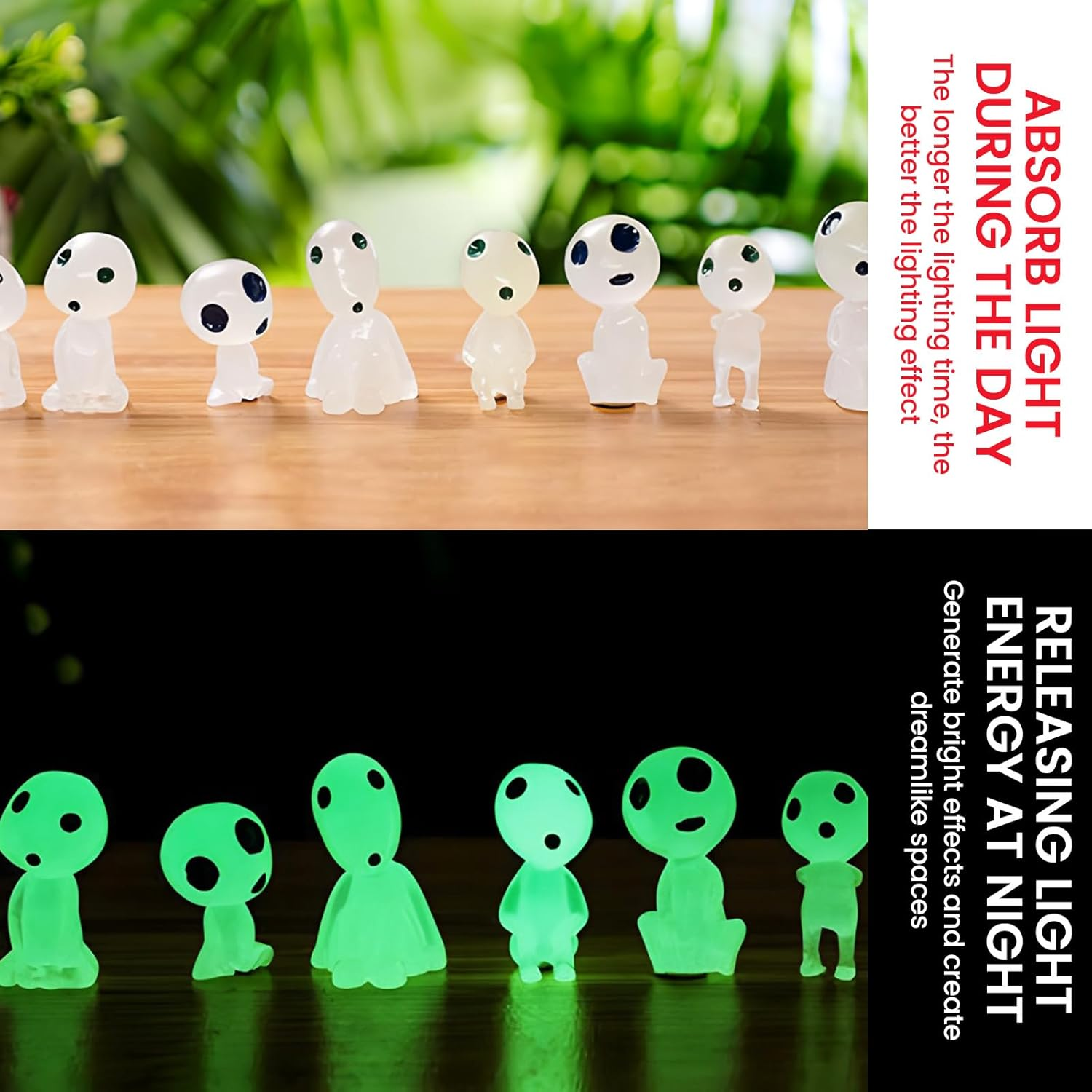 Tree Elf Doll, Pack of 10 Princess Mononoke Luminous Spirit, Miniature Garden Decoration Made of Resin, Suitable for Home, Garden, Pot Decoration image number 6