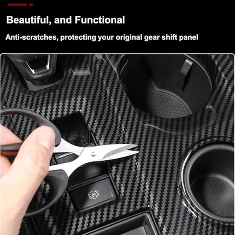 Center Console Gear Shift Panel Cover Trim, Interior Frame Molding Decoration Sticker Protective Cover Car Accessories Compatible with Ford Ranger 2022 2023 2024 Carbon Fiber ABS image number 1