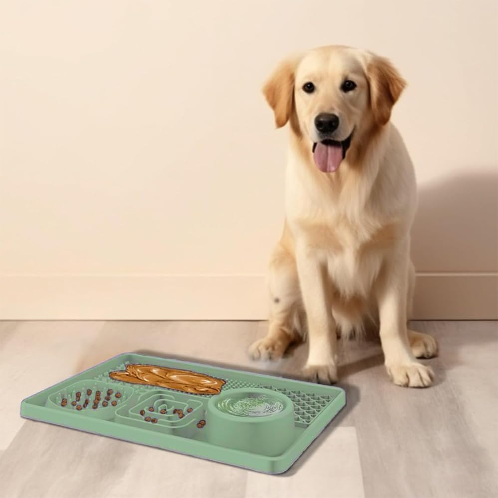 Pet Licking Mats,Dog Slow Food Mats,Slow Feeder Licking Mat with Suction Cups for Food and Water,Pet Food Utensils,Silicone Feeding Mat Perfect for Anxiety Relief Suitable for Butter Food Yogurt image number 4