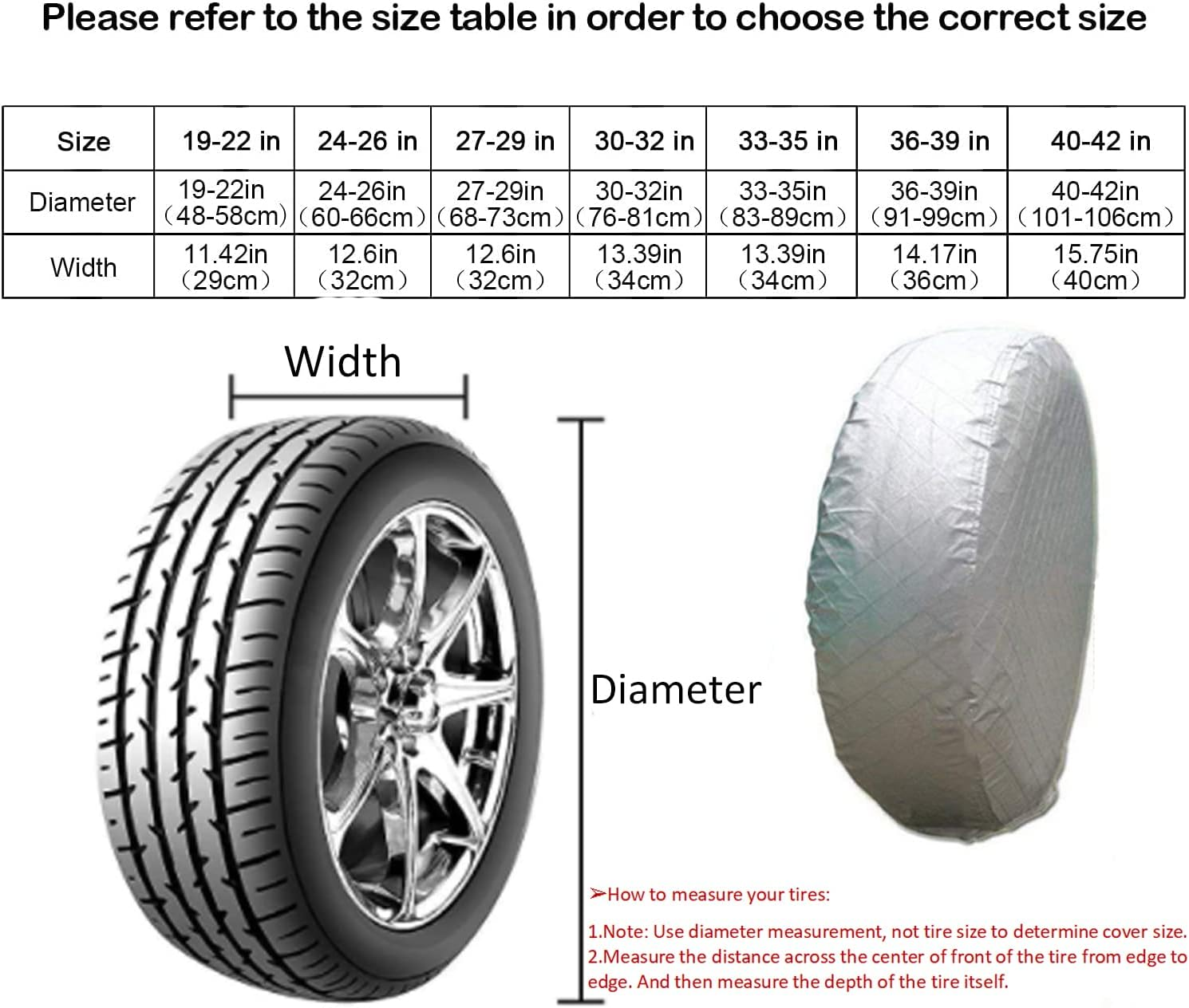 Tire Covers,4Pcs Tire Cover Waterproof Dustproof Aluminum Film Anti‑Uv Tyre Spare Wheel Protector with Hooks for Car RV SUV Truck Trailer,Fit 30-32 Inch Tire Diameter/Silver image number 4