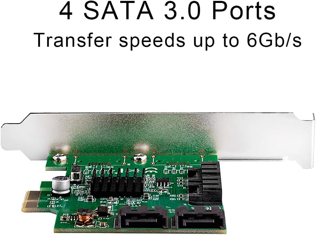 IO Crest 4 Port SATA III Pci-E 2.0 X1 Controller Card Marvell Non-Raid with Low Profile Bracket SI-PEX40064 image number 3