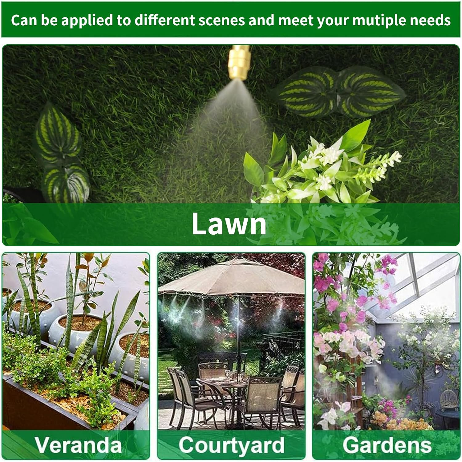 Garden Irrigation System,100Ft/30M Drip Irrigation Kit (Pipes Can Be Cut), Saving Water Automatic Irrigation System Set for Garden, Lawn, Greenhouse, Plants image number 5