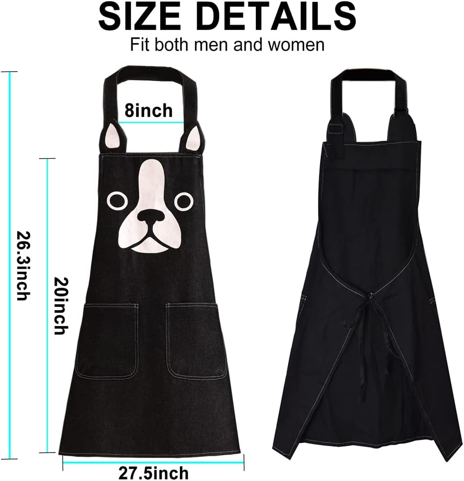 KIMCHOMERSE Cute Apron for Women Girl, Aprons with Front Pocket for Cooking Serving Painting Gardening, Gifts for Friends image number 6
