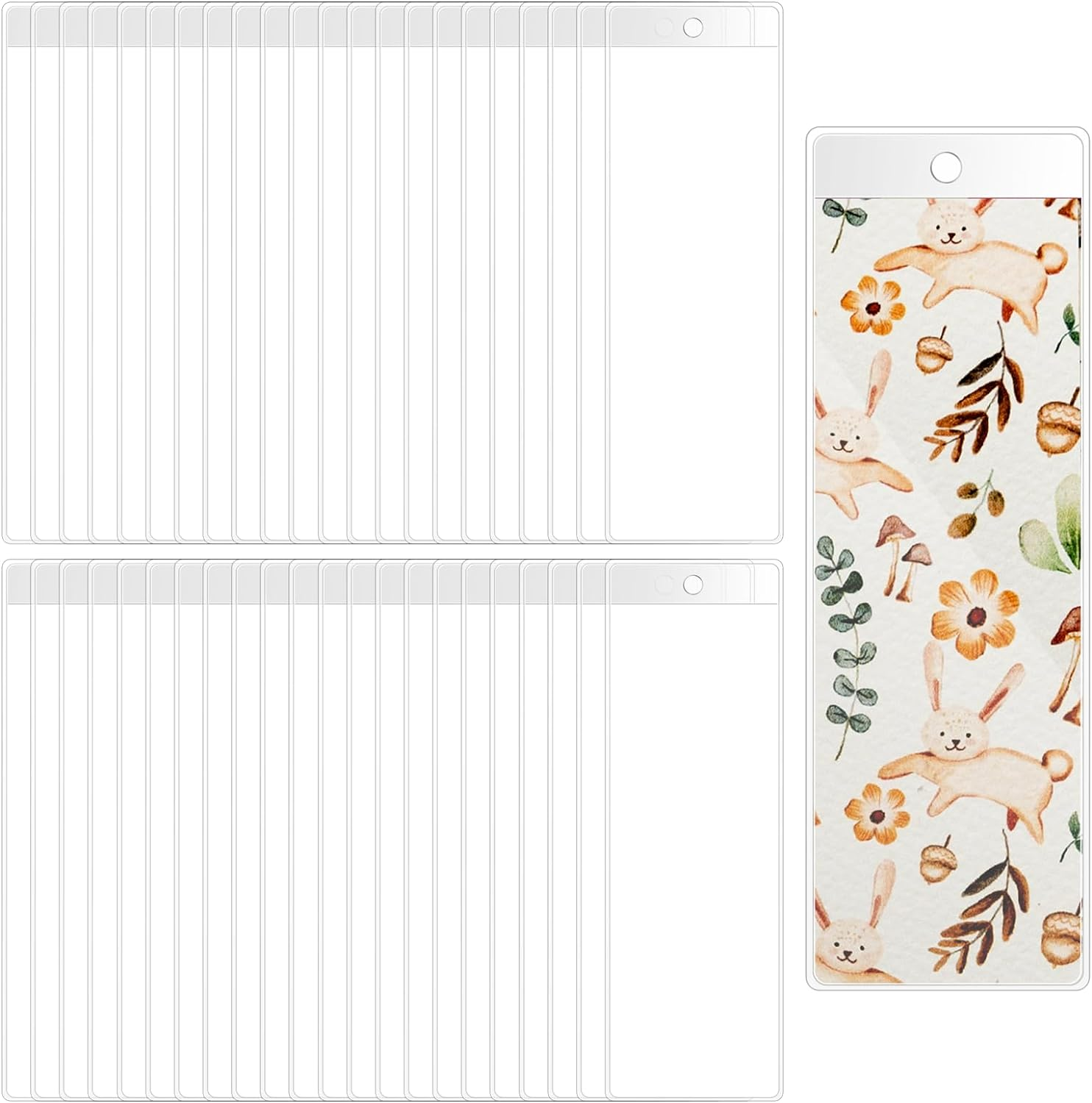 Sliverdew 50 Pcs Plastic Bookmark Cover Holder 7.17 X 2.36 Inch Clear Photobooth Sleeves Vinyl Book Marker Covers Blank Photobooth Frames for Photo Strips Bookmarks