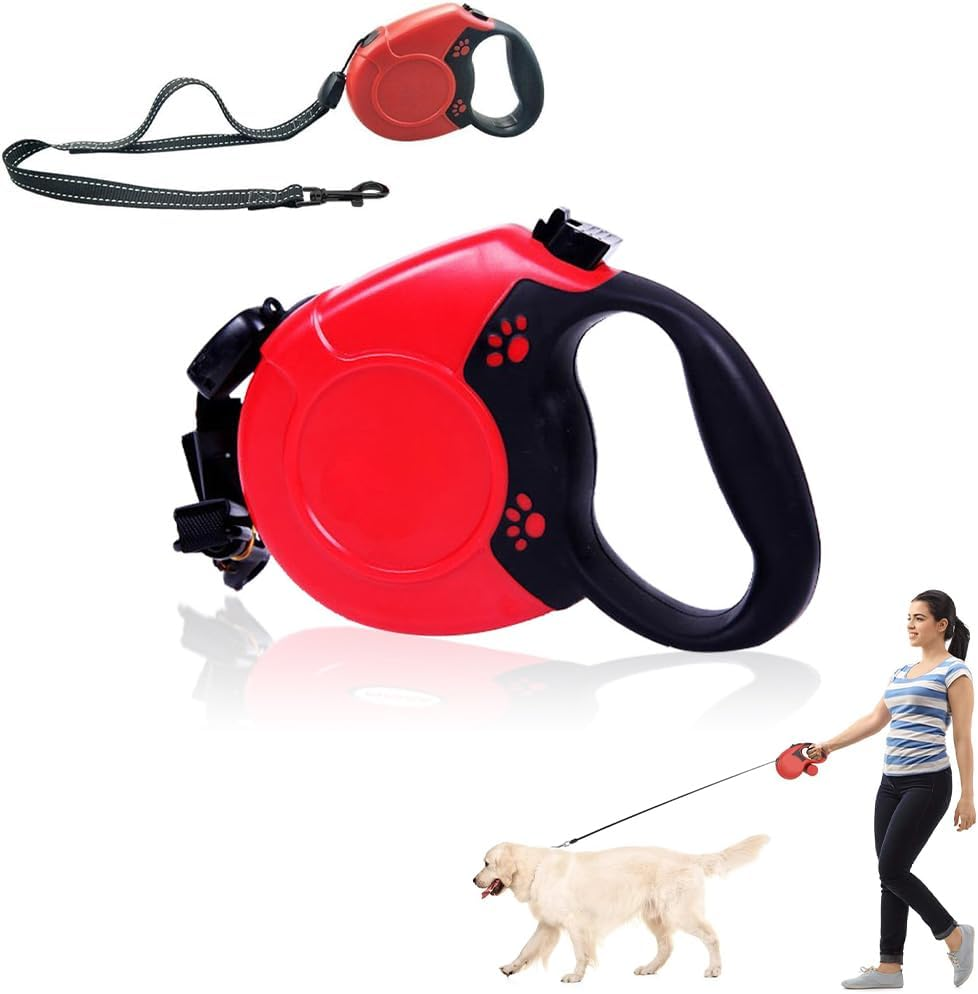 Retractable Dog Leash &ndash; 8M Heavy Duty Nylon Tape, Anti-Slip Handle, Tangle-Free, One-Handed Brake & Lock, for Dogs up to 40Kg image number 4