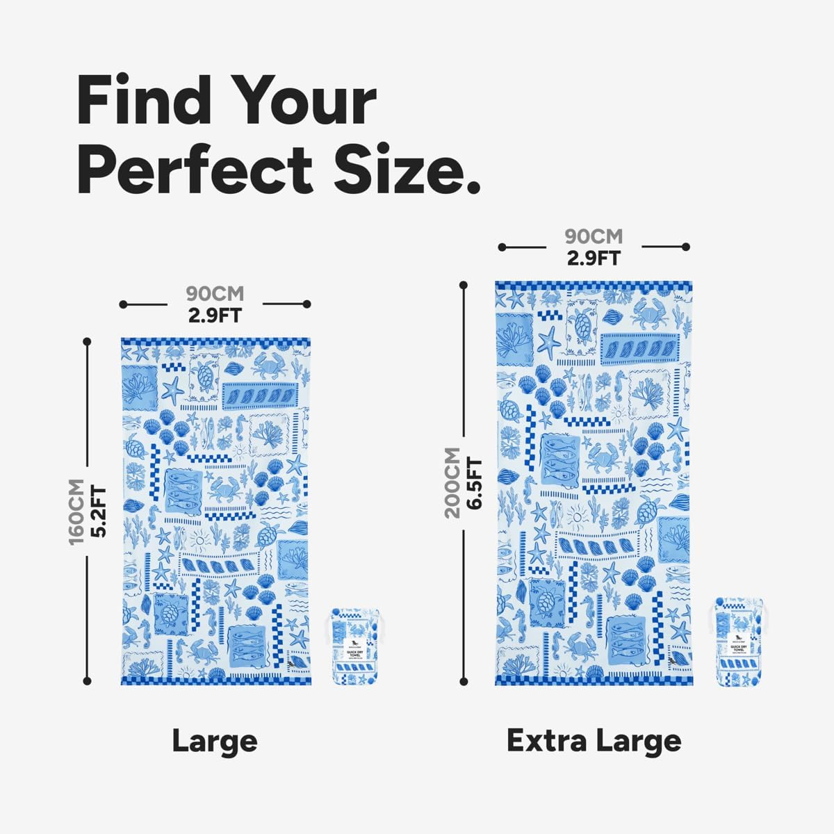 Dock & Bay Beach Towel - Quick Dry, Sand Free - Compact, Lightweight - 100% Recycled - Includes Bag - Grecian Shores - Extra Large (200X90Cm, 78X35) image number 6