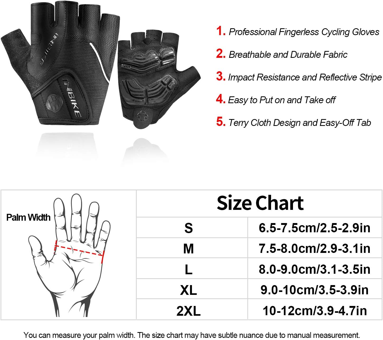 INBIKE 5Mm Gel Pad Half Finger Bike Bicycle Cycling Gloves image number 7