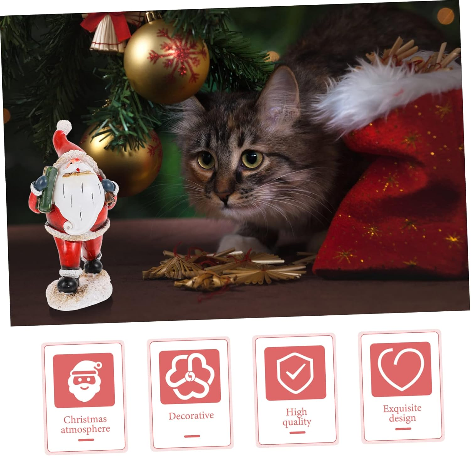 Santa Claus Ornaments Xmas Adornments Household Decoration Decorative Craft for Christmas Party Festive Figurine for Home Display image number 5