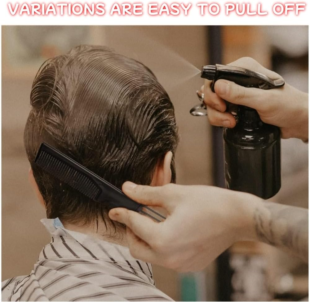 Carbon Lift Teasing Combs with Metal Prong,4Pcs Hair Styling Comb Lift Teasing Comb Salon Teasing Back Combs with Stainless Steel Lift,Carbon Lift Teasing Combs with Metal Prong(Black) image number 5