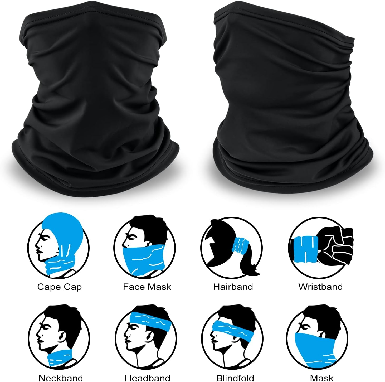 Leonids 2 PACK Protection Neck Gaiter for Men Women, Multifunctional Face Cover Bandana Uv/Dust Protection Windproof Ski Mask Face Cover image number 2