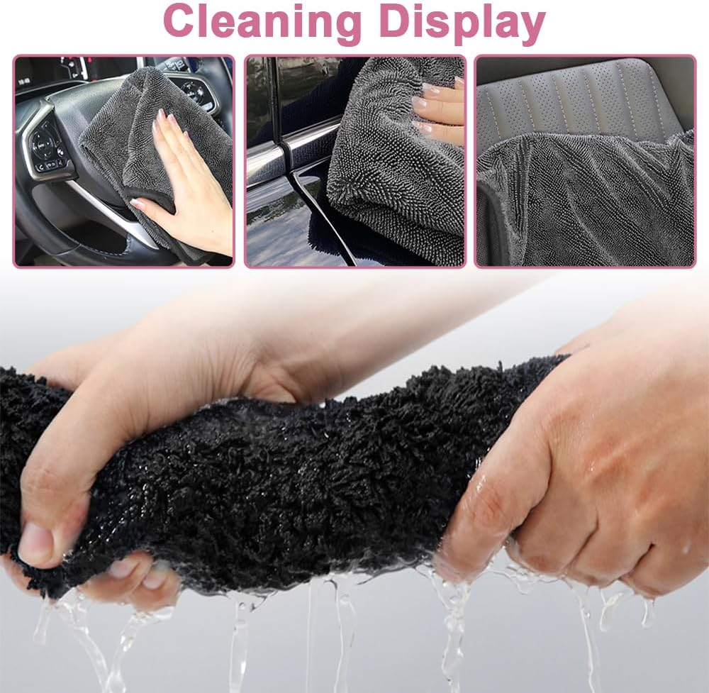 Pack of 3 Shiny Bath Drying Towel XXL, Fast Dry Drying Towel 40 X 60 Cm, Shower Cubicle Cloth for Water Removal, Shiny Wipes Bath Drying Cloth, for Water Removal in Shower and Bathroom (Black) image number 4