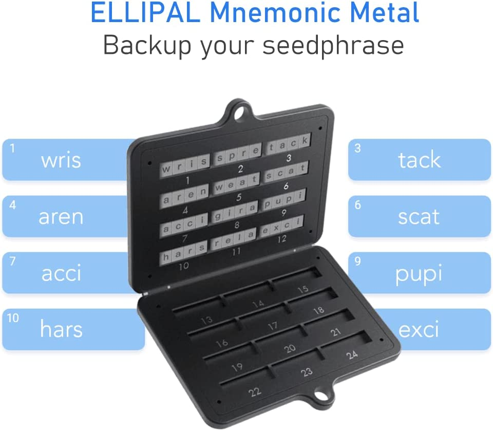 Ellipal Mnemonic Metal Seed Storage, Crypto Seed Backup,Support up to 24 Words, Compatible with All BIP39 Hardware & Software Wallets, Ledger Nano, Trezor, Ellipal, Keepkey, Coldcard, Ect(Grey) image number 3