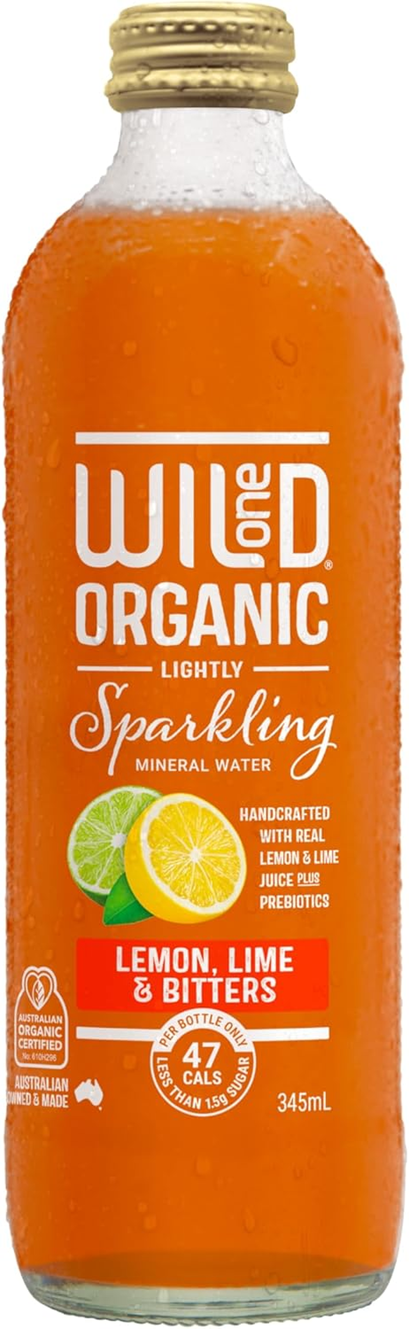 Wild One Organic Lemon, Lime, Bitters Sparkling Mineral Water 12 X 345 Ml image number 0