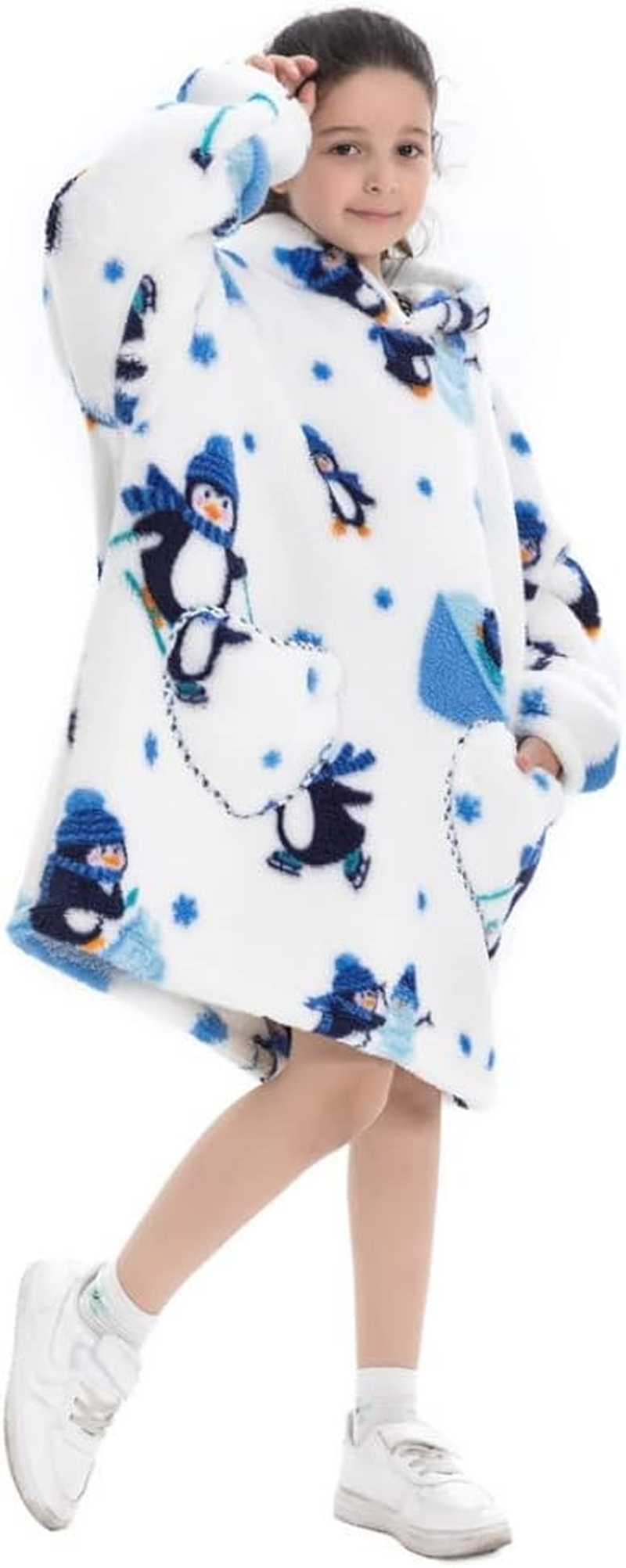 Costume Bay Oversized Wearable Blanket Hooded Fleece Hoodie Comfy Giant Warm Sweatshirt Ultra Plush with Front Pockets image number 3