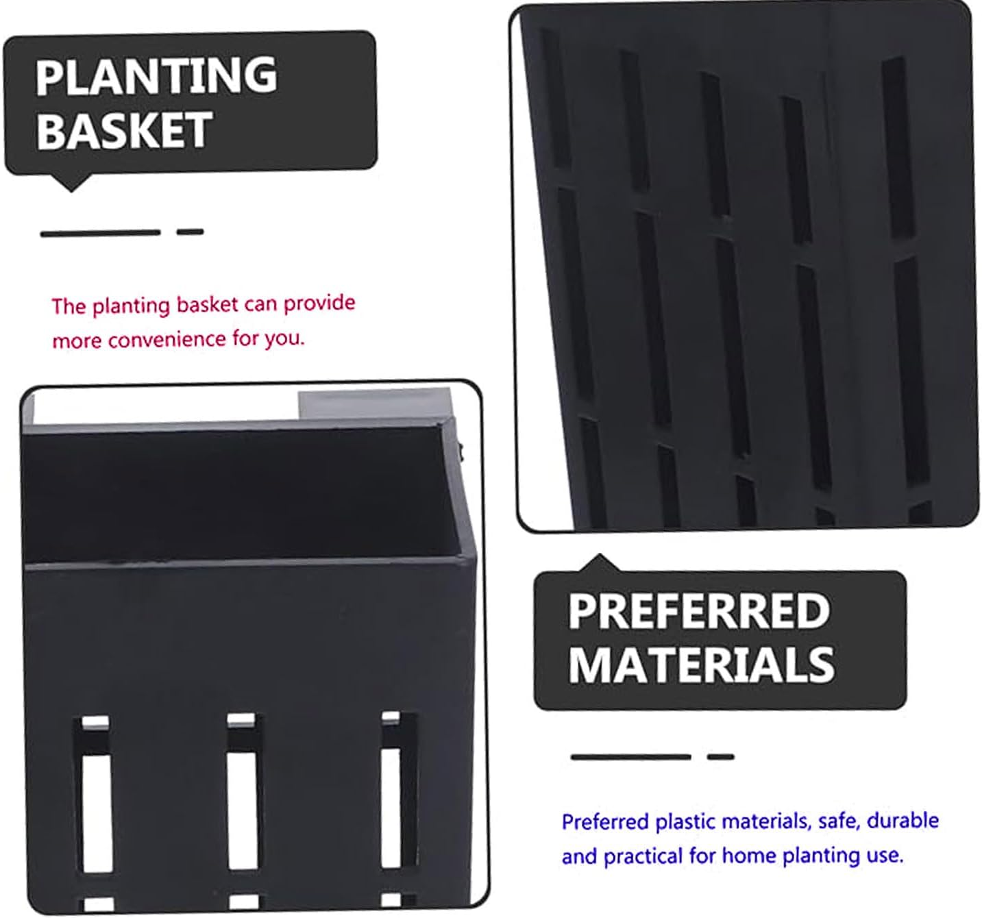 4Pack Aquarium Live Plant Holder, Hanging Planter Cups, Aquarium Plants Holders with Hooks and Suction Cups for Fish Tank Aquaponic Plant Cultivation and Aquascape Decorations (Black) image number 4