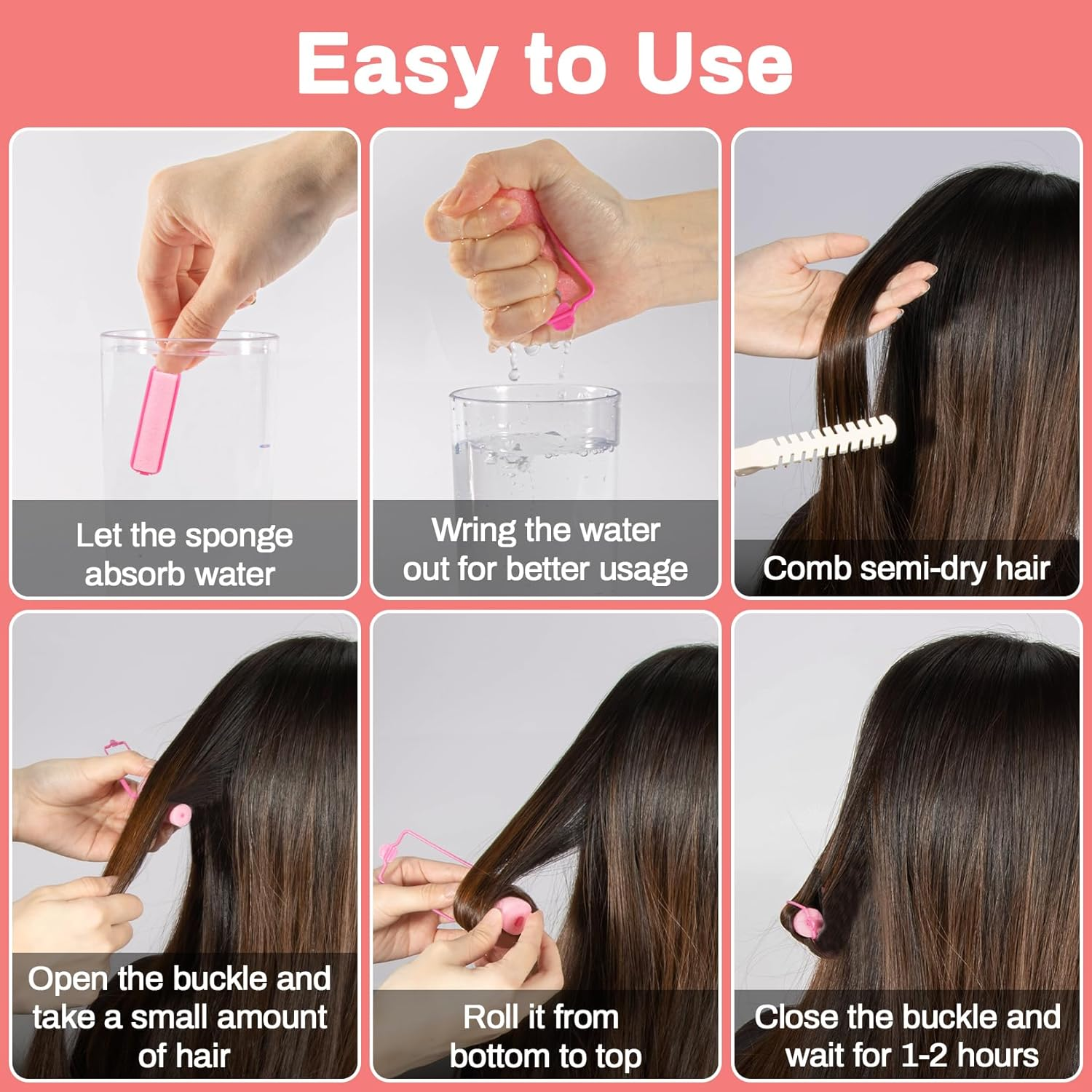 MAQIHAN 56PCS Foam Hair Rollers - Sponge Rollers for Hair Heatless Hair Curler for Short/Long Hair Sleep Rolos Para Cabello Jumbo Large Sponge Curlers Soft Sleeping Thin Hair Curl Overnight Rulos image number 6