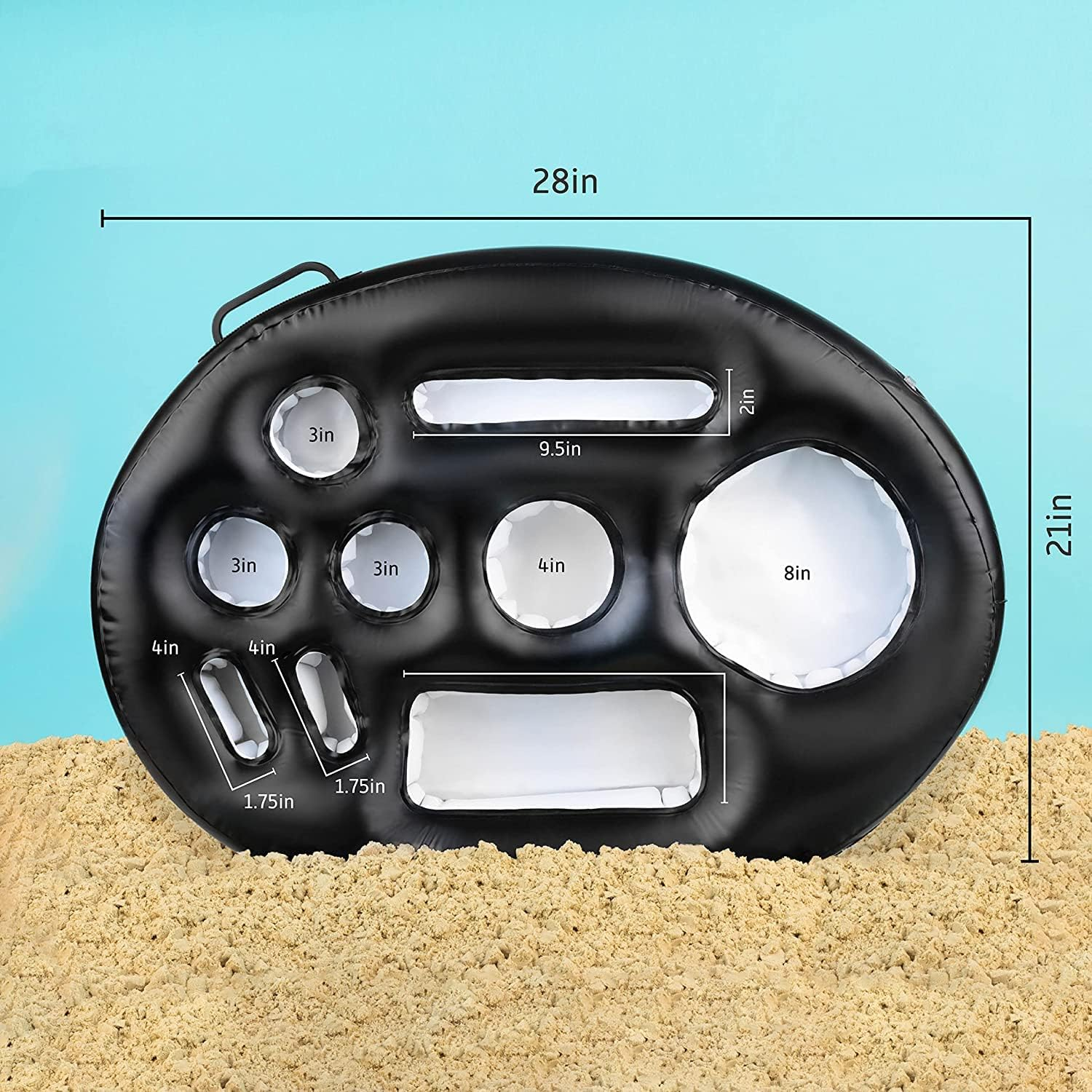 ZONETECH Zone Tech Inflatable Floating Drink Holder for Swimming Pool, Hot Tub for Adults - Buffet Serving Bar, Beverage, Fruit, Salad, Tablet, Cell Phone. (2 Pack) PA1-VAR image number 3