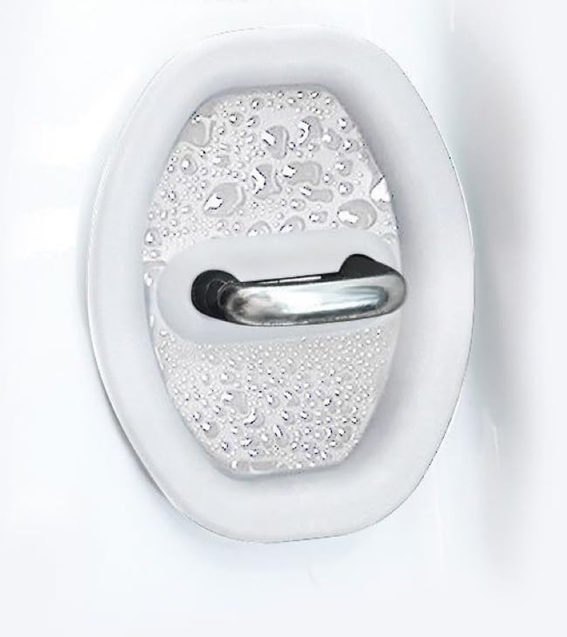 4 Car General Silicone Latch Protective Cover, Silent Shock Cushion, Door Buffer, Lock Protector, Auto Parts (White) image number 6