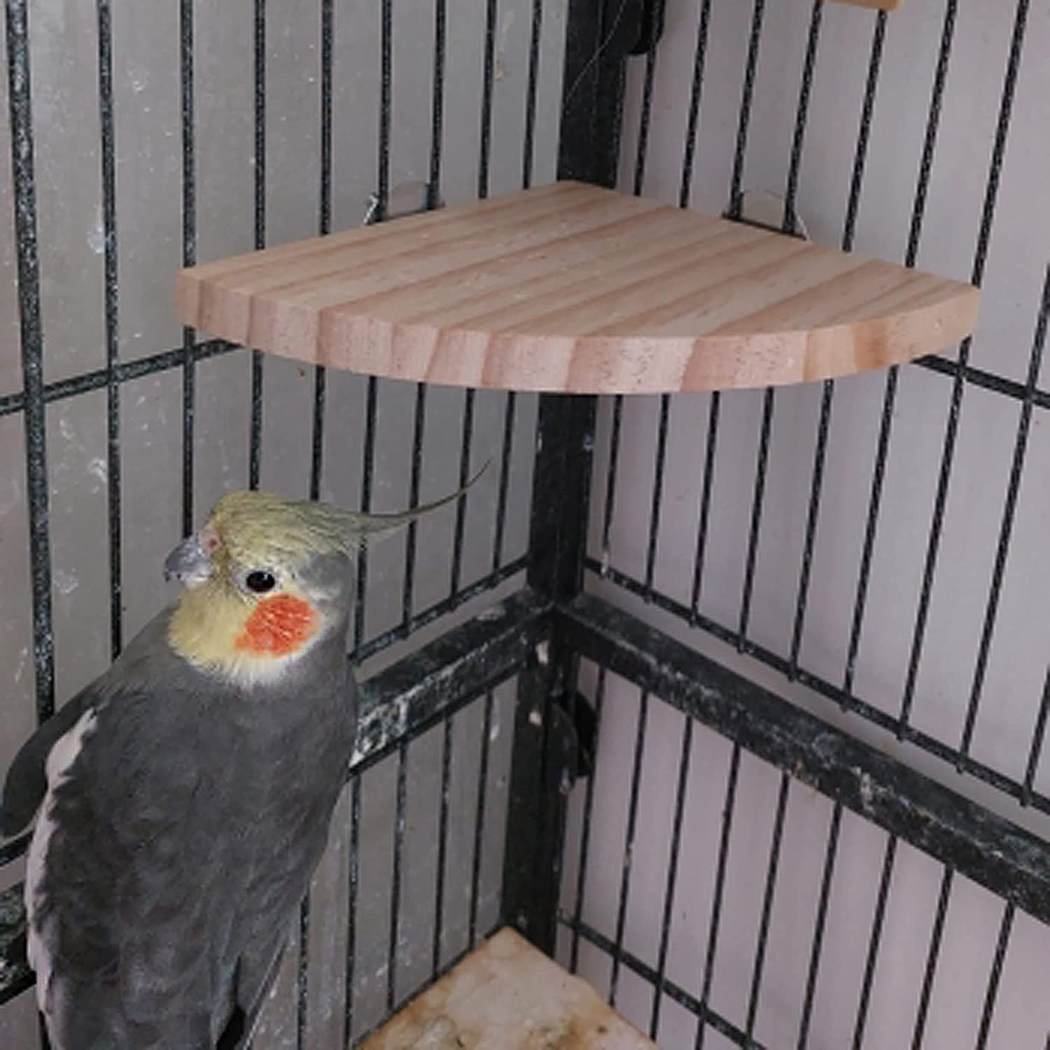 TRADERPLUS Wood Bird Perch Platform Stand Parrot Cage Perch Parrot Stand Playground Cage Accessories for Parakeets Bird Chinchilla Hamster Guinea Squirrel Hedgehog, 7 Inch