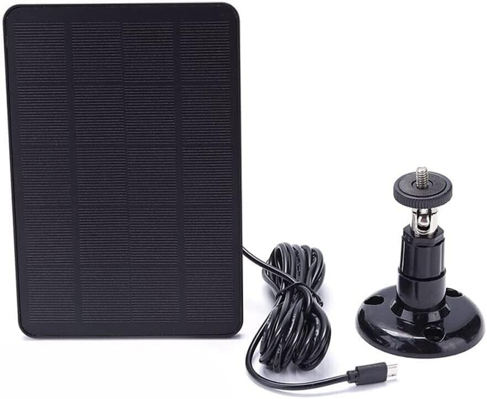 Tootoo Solar Panel for Outdoor Camera Security Cam Micro USB Battery Charger 10W Output (Black) image number 1