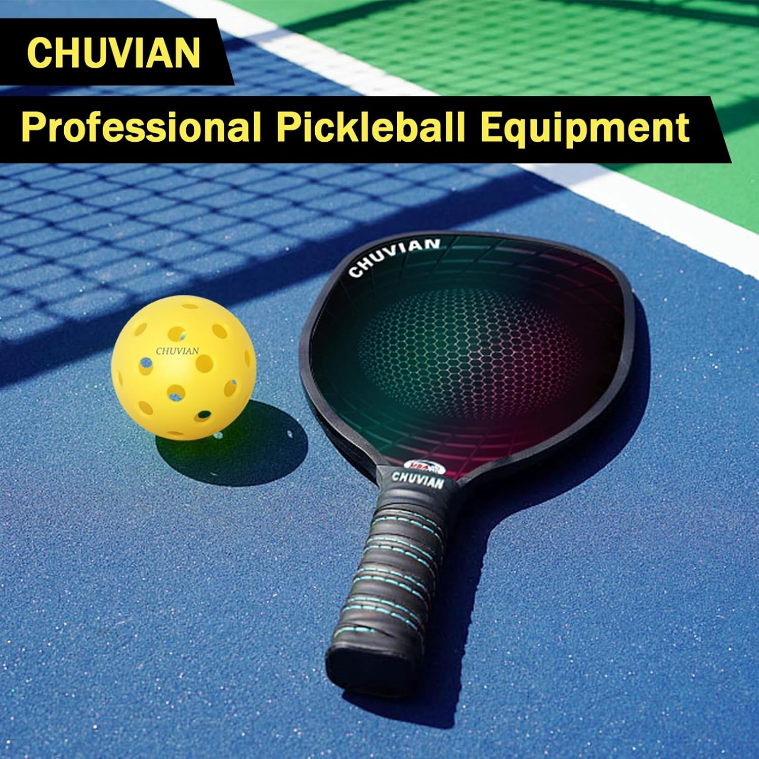 6-Pack Outdoor Pickleball Balls, Premium Pickleballs USAPA Approved for the Tournament and Sanctioned Play, Extra Durable & Bounce, 40 Hole Pickle Balls, C40 Yellow image number 5