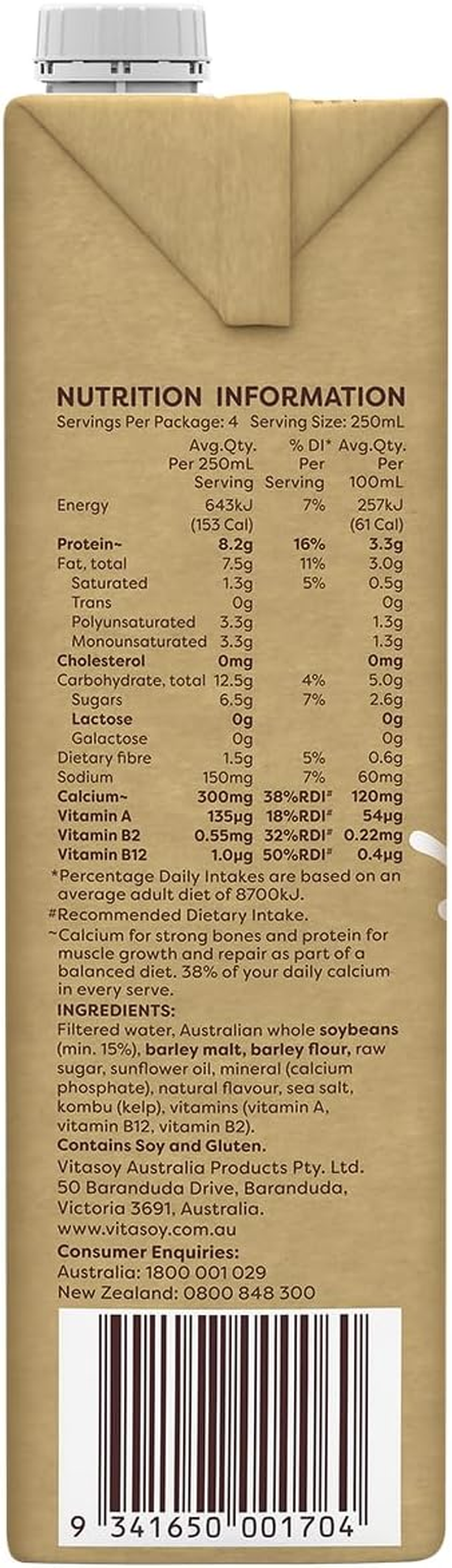 Vitasoy Original Long Life Soy Milk 1L image number 4