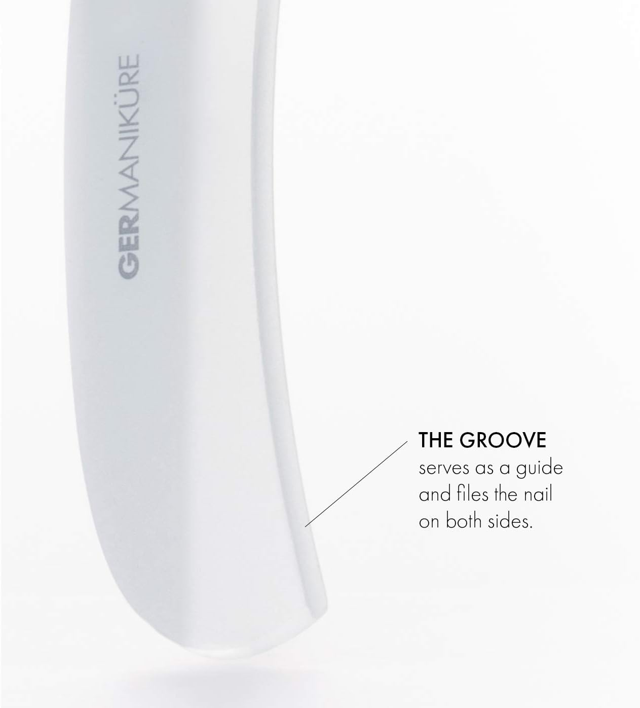 GERMANIKURE Gray Crystal Glass Nail File Set in Black Suede Case &ndash; Handmade in Czech Republic &ndash; Professional Manicure & Pedicure Supplies &ndash; Glass Cuticle Stick, Pusher, Moon File - Blue,Red image number 3