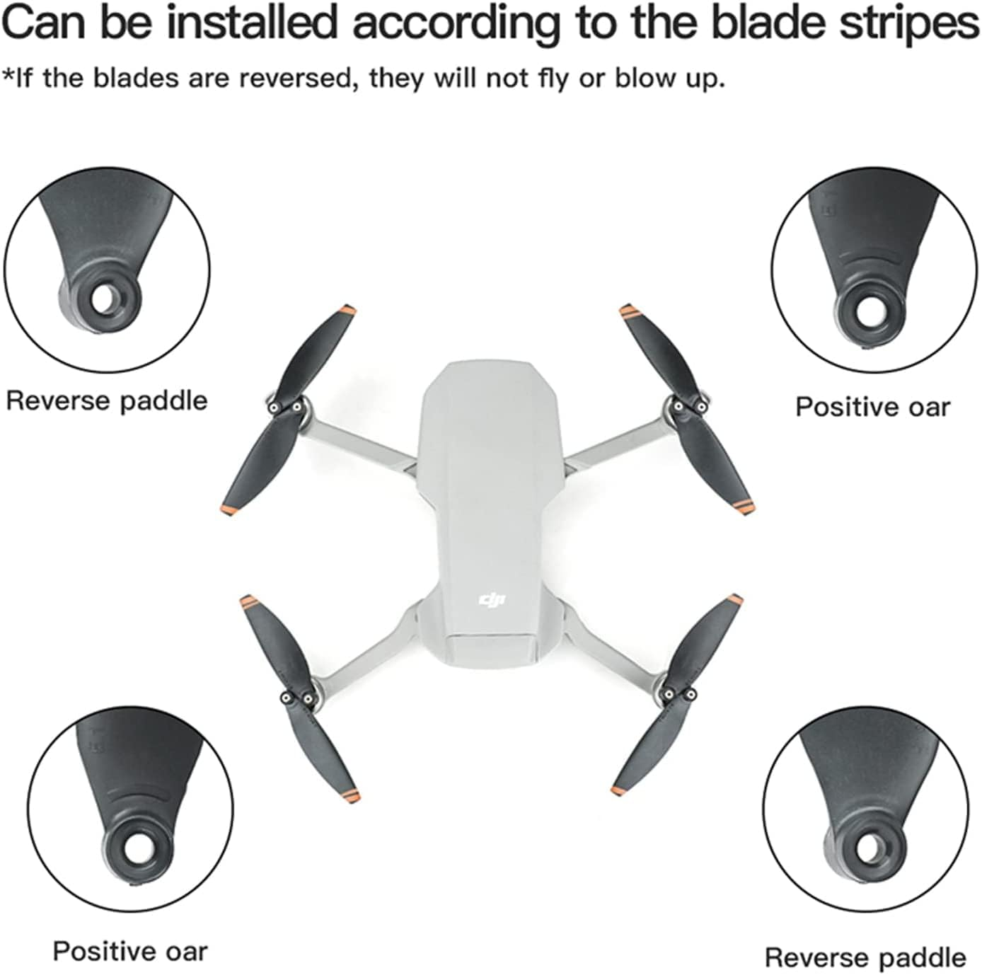 24 PCS Mavic Mini 2 Propellers Replacement Blades, Mavic Mini 2 Propellers Compatible with DJI Mini 2/Mini Se Drone Replacement Low-Noise and Quick-Release Blades Props Accessories (Orange Tip) image number 3