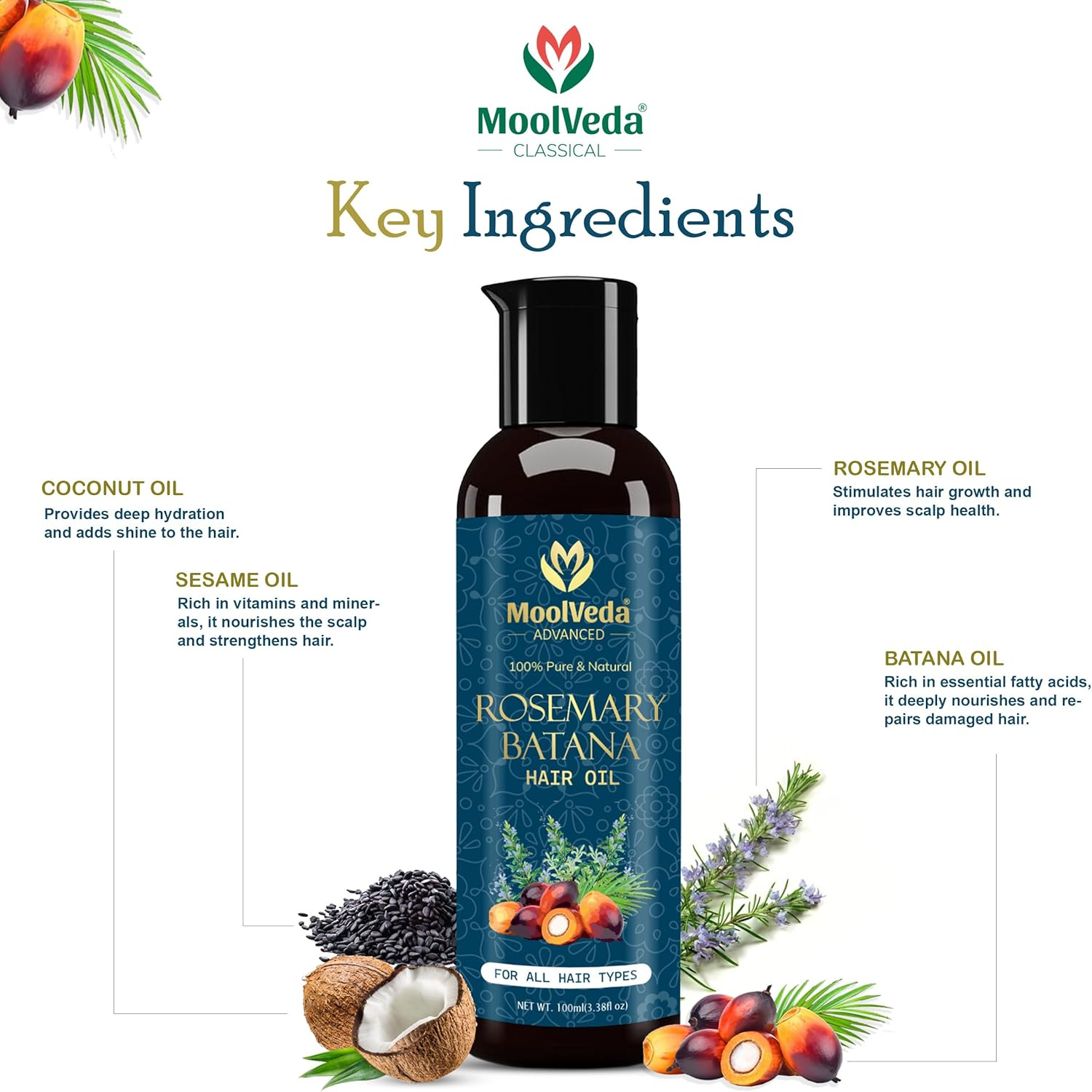 Rosemary Batana Oil 3.38 Fl Oz (Pack of 1)