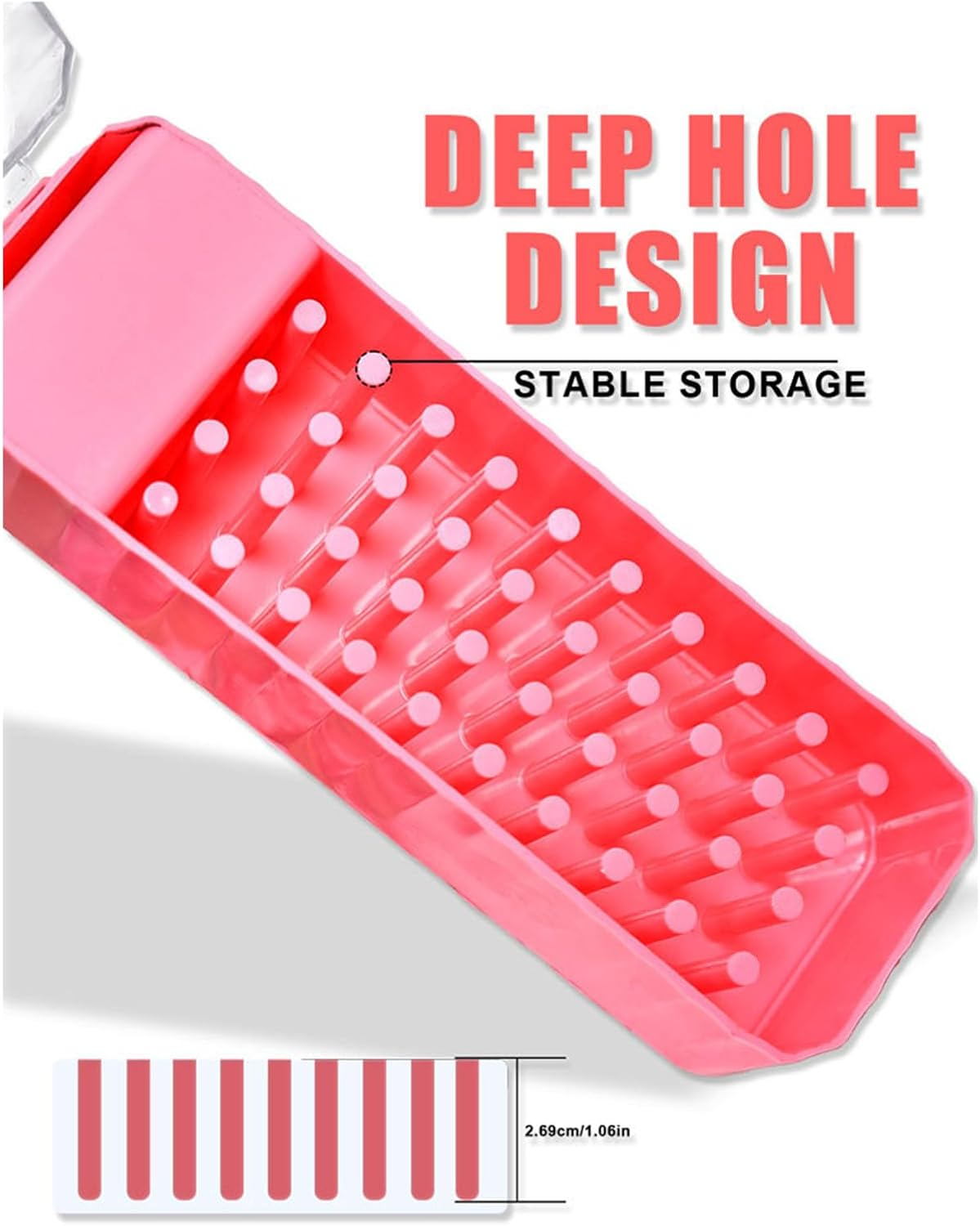 Nail Drill Bits Holder | 40-Hole Nail Tool Holder | Transparent Lid Grinding Tips Display Box Dustproof for Pedicure Prep Salon Workstation Art Detailing Youth Girl