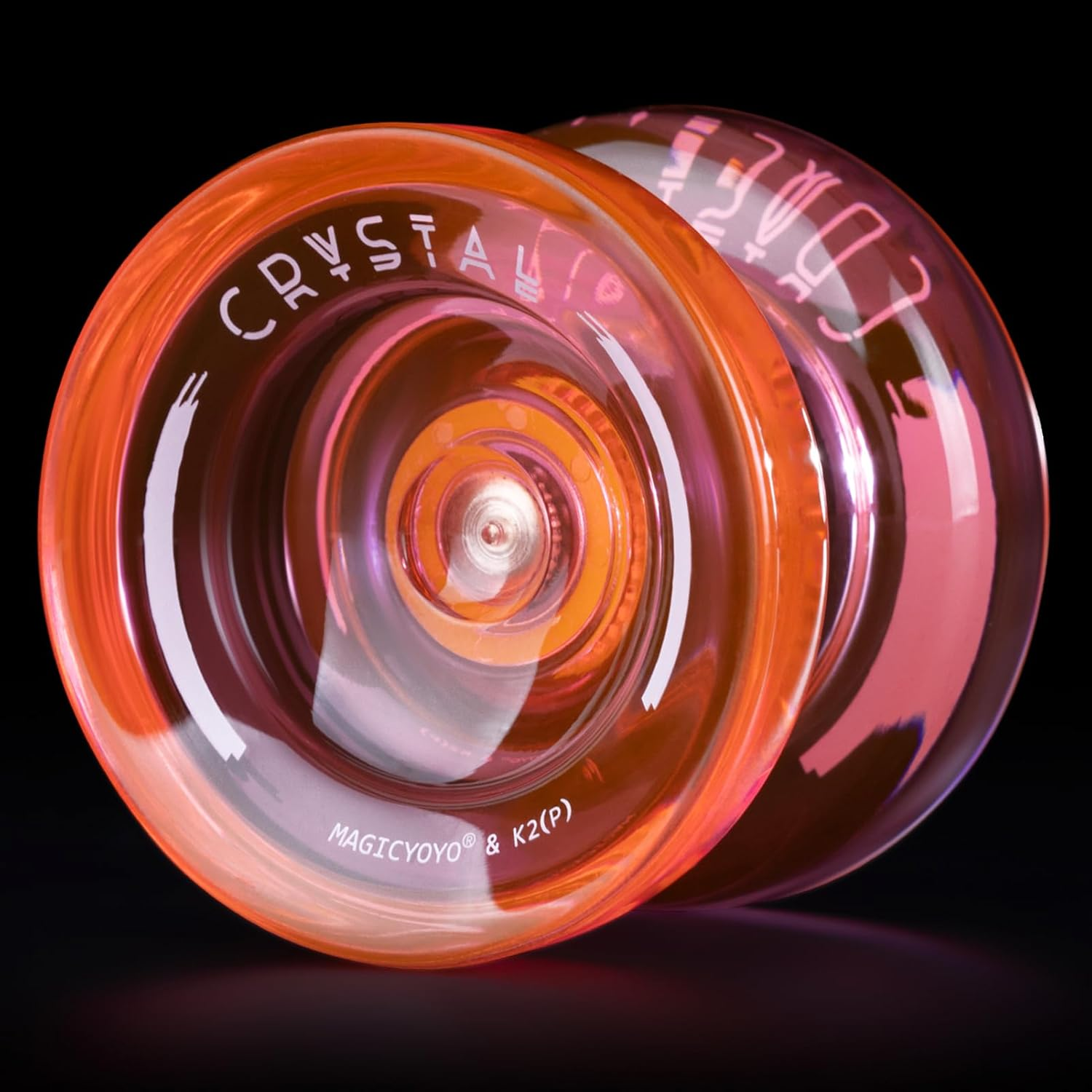 MAGICYOYO K2 plus Crystal Yoyos for Kids, Dual Purpose Responsive Yo-Yo for Beginner, Replacement Unresponsive Bearing for Intermediate, + 15 Strings, 3 Bags,3 Bearing Removers(Green + Blue + Orange)