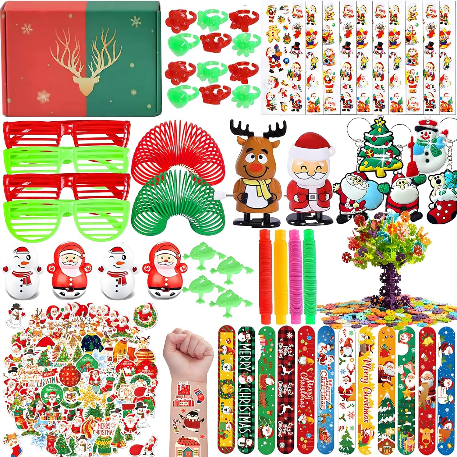 175Pcs Christmas Party Favors, Toy Set, Pinata Stuffers, Carnival Prizes, Classroom Rewards, Treasure Box, Stocking Stuffers, Goodie Bag Filler, Gifts for Students, Advent Calendar image number 5