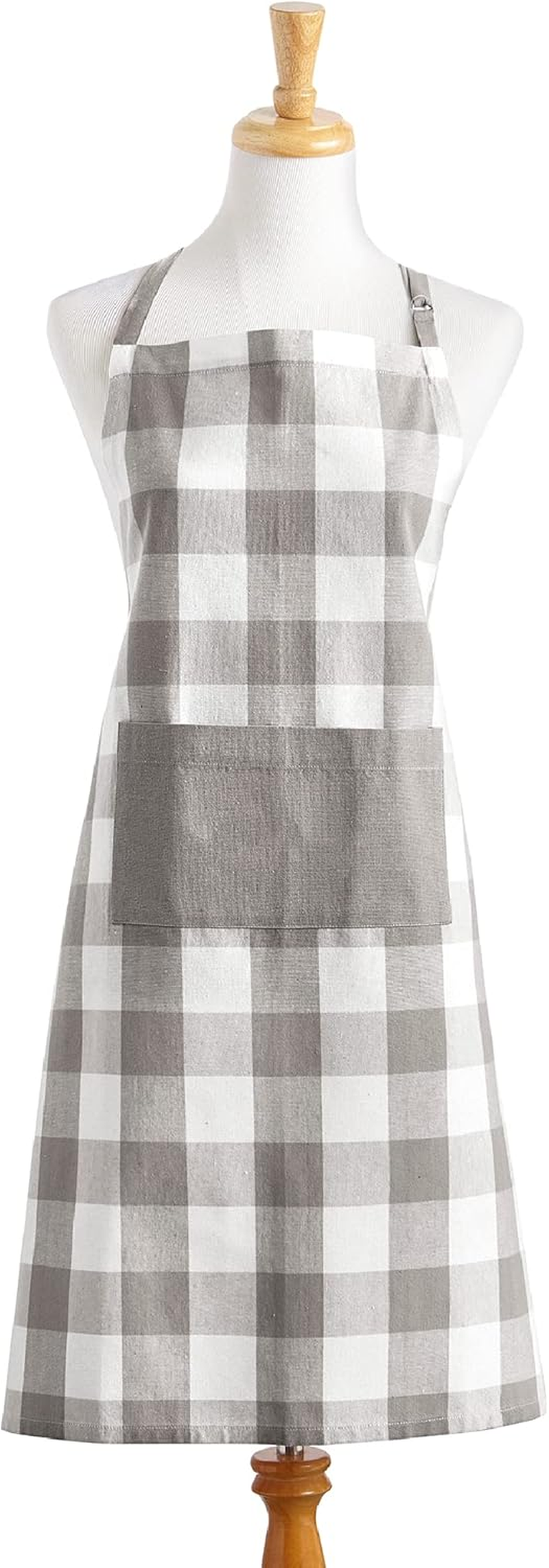 Elrene Home Fashions Farmhouse Living Buffalo Check Collection, Cotton, Gray/White, 28" X 33" (Apron) image number 7