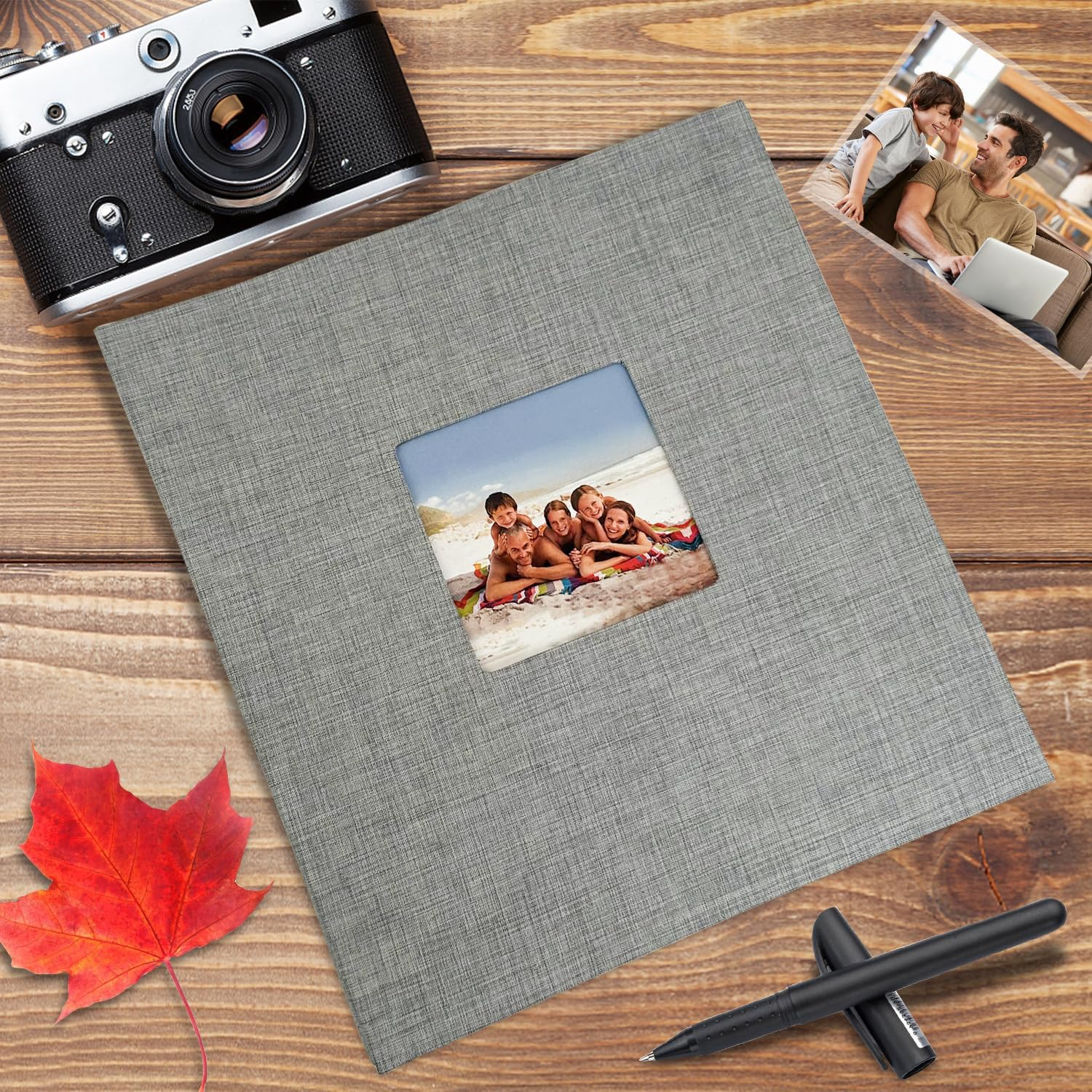 Linen Hardcover Photo Album 4X6 600 Photos Large Capacity for Family Wedding Anniversary Baby Vacation,Gray, 600 Pockets image number 5