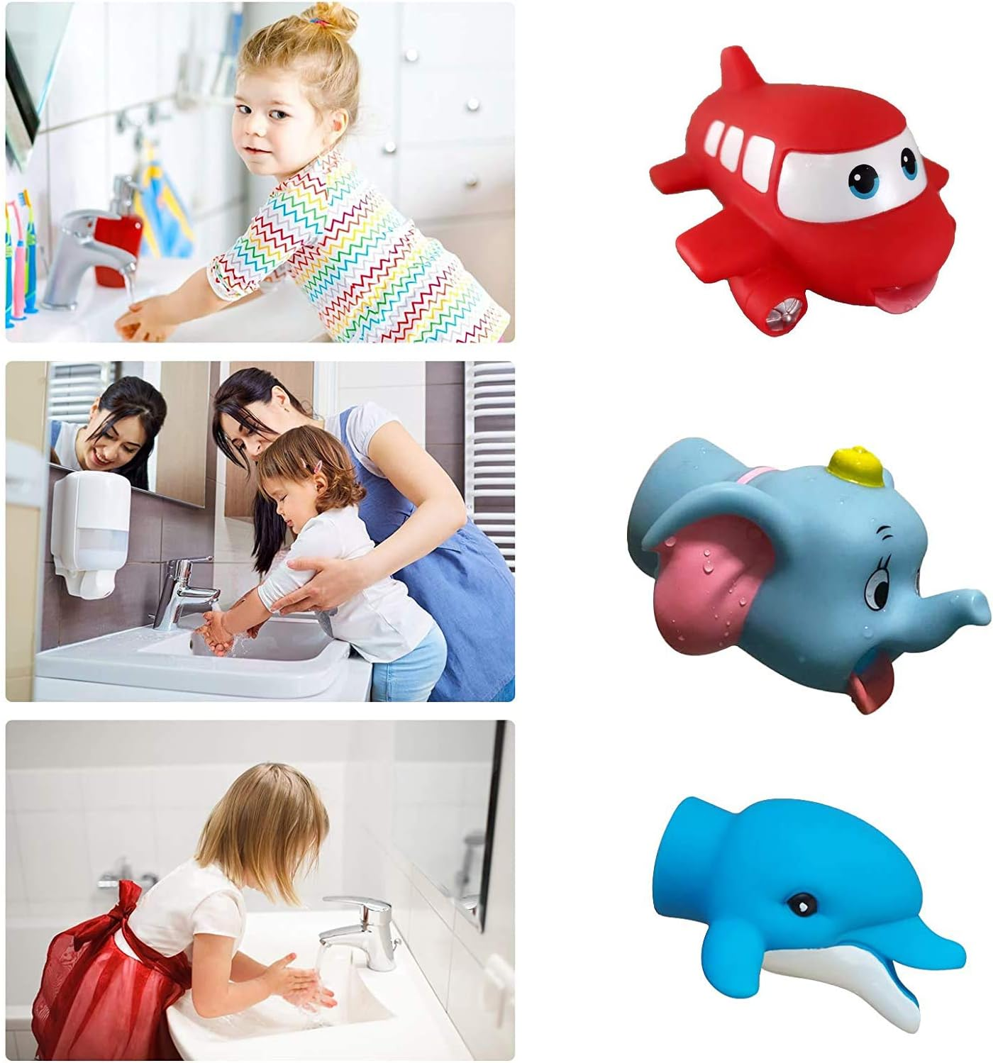 Tap for Kids, Extender Tap for Kids, Faucet Extender for Children, Hand Wash, Water Nozzle, Extender, Kitchen, Bathroom, Cartoons, Extension for Handle, Dolphin image number 6
