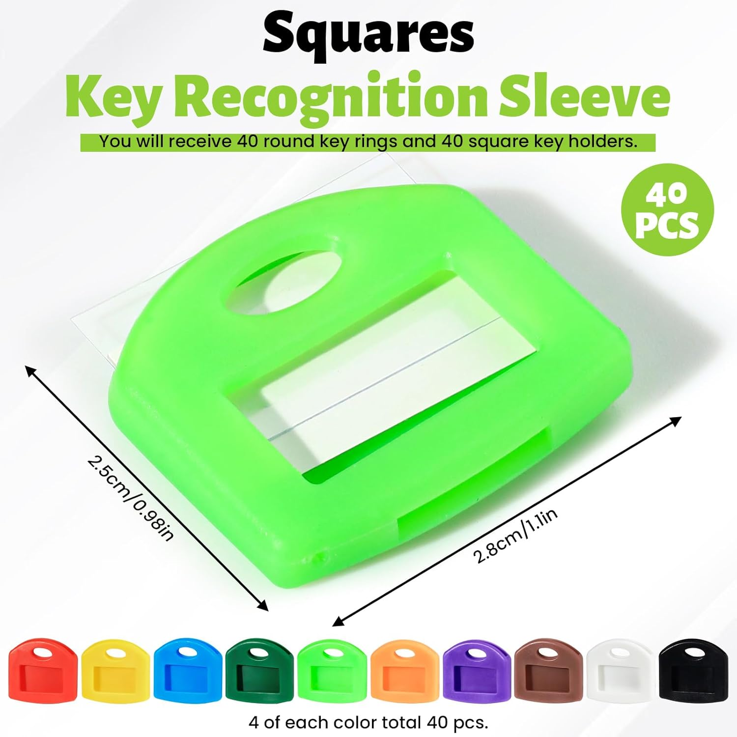 80 Pcs Color Key Covers Set,Key Caps Tags Covers, Plastic Key Cover for Key Identifier Tag Cover (2 Styles) image number 5