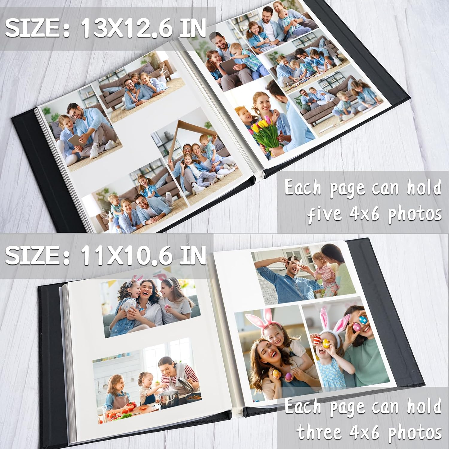 Vienrose Photo Album Self Adhesive for 2X3 4X6 5X7 8X10 Pictures DIY Scrapbook 40 Blank Pages Linen Cover Memory Book for Wedding, Baby Growth, Travel, Black image number 1