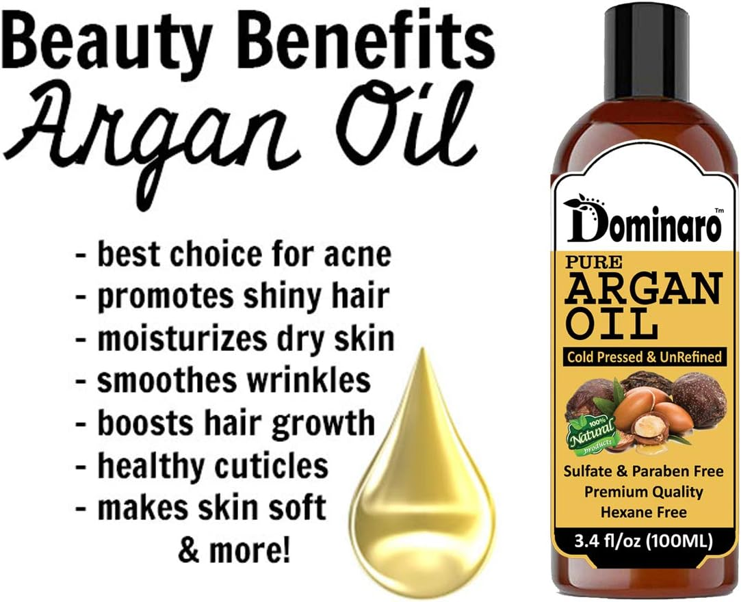 Dominaro 100 % Pure & Natural Jojoba Oil & Argan Oil (Combo Pack of 2 Bottle ) 200 Ml Hair Oil (200 Ml)