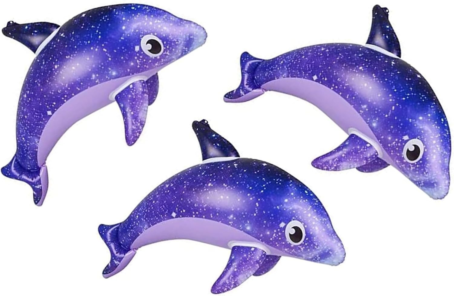 Galaxy Dolphin Inflates | 3 Pack | 36 Inches - Inflatable Pool Toys and Decorations