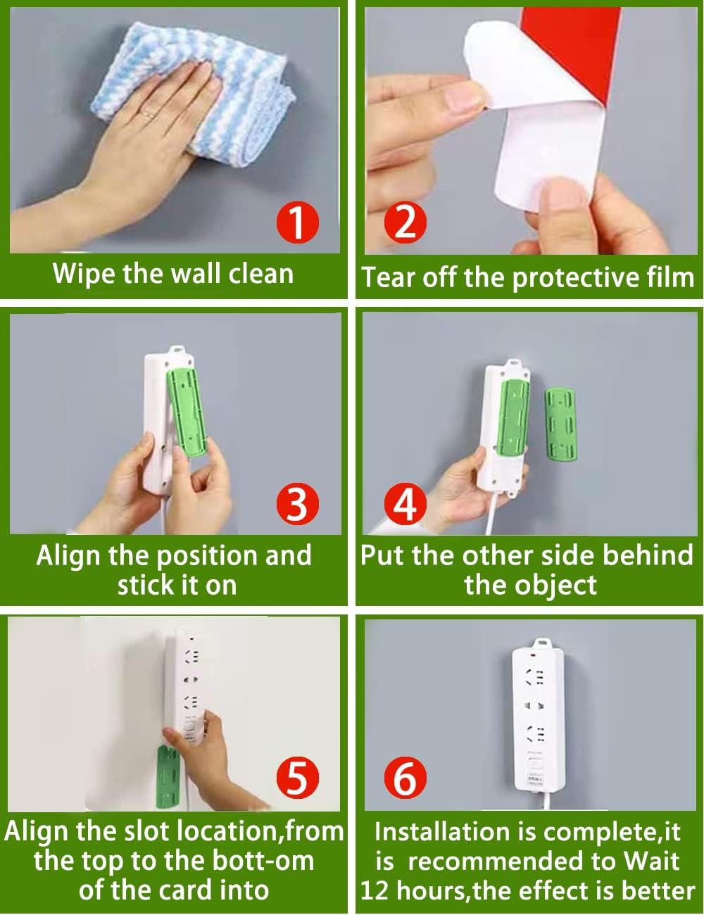 8 PCS Self-Adhesive Desktop Socket Fixers, Adhesive Punch-Free Socket Holders, Holder Fixers, Wall-Mounted Power Strip Holders Mounts, Socket Organizers, Socket Fixers for Kitchen Home Office (White) image number 1