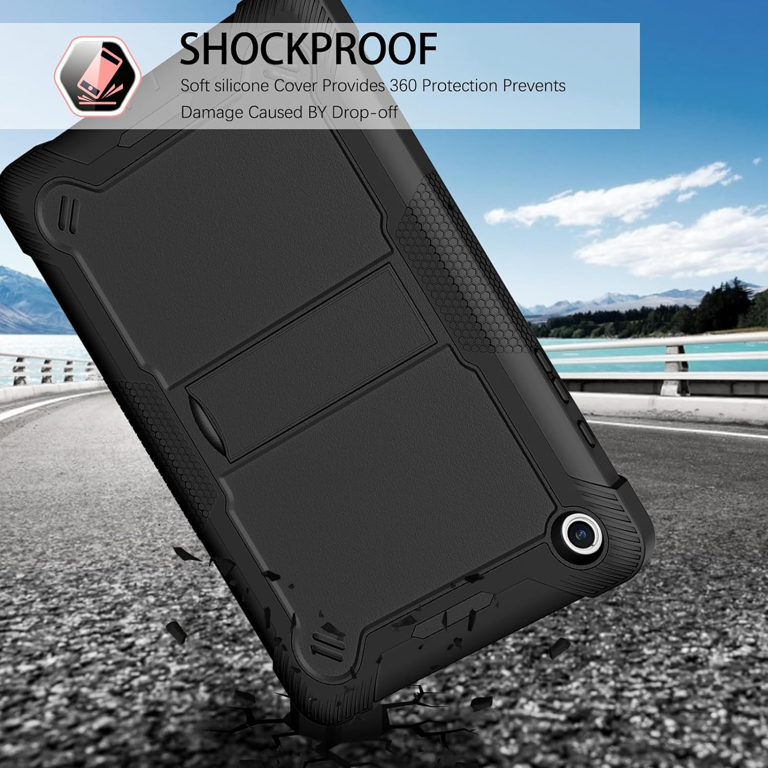 Gaobao for Samsung Galaxy Tab A9+ Case 11 Inch (2023)(SM-X210/X216/X218), Samsung Galaxy Tab A9+ Case for Kids, Full Body Protective Shockproof Tablet Case Cover with Adjustable Kickstand, Black - Black image number 4