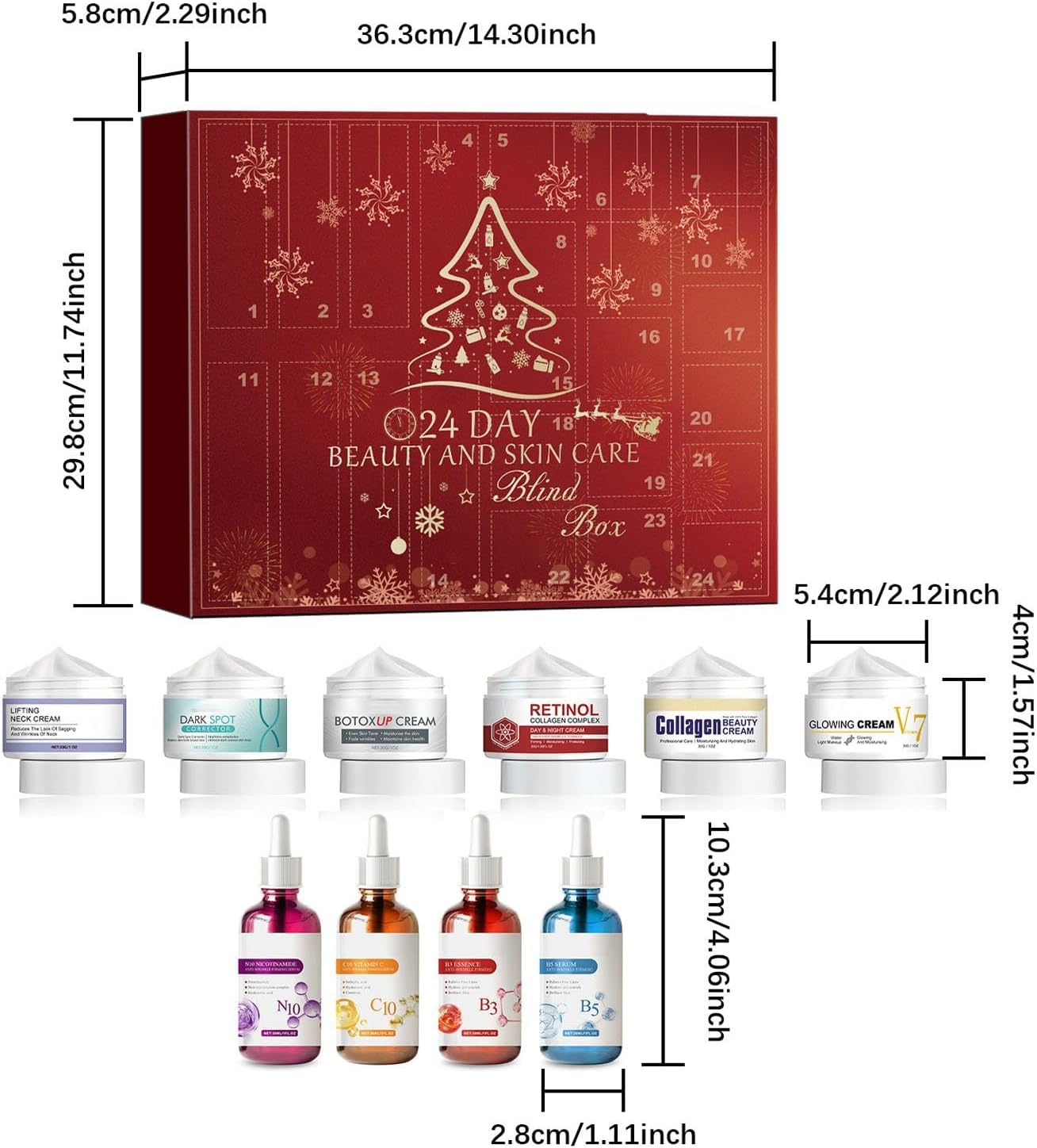 Skincare Advent Calendar - Beauty Advent Calendar | 2024 Beauty Advent Calendar | Christmas 24 Days Beauty Countdown Calendar - Christmas Surprise Beauty Advent Calendar Christmas Makeup Kit image number 1