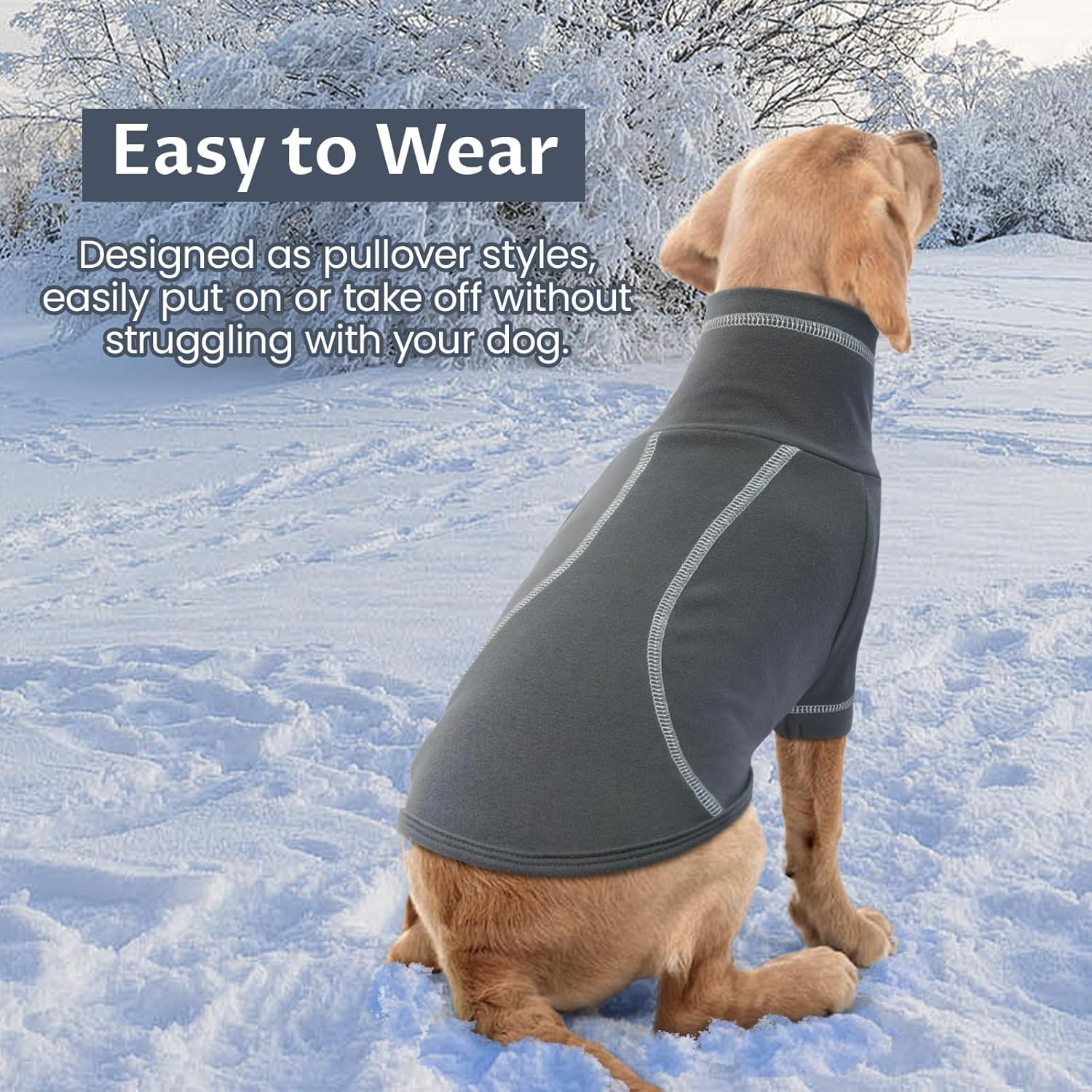 Kuoser Fleece Dog Sweater, Soft Pullover Large Dog Sweater, Turtleneck Dog Sweaters for Small Dogs Girl Boy, Fall Warm Dog Winter Clothes with Sleeves, Dog Fleece Sweatshirt Vest Coat(S,Darkgray) image number 3