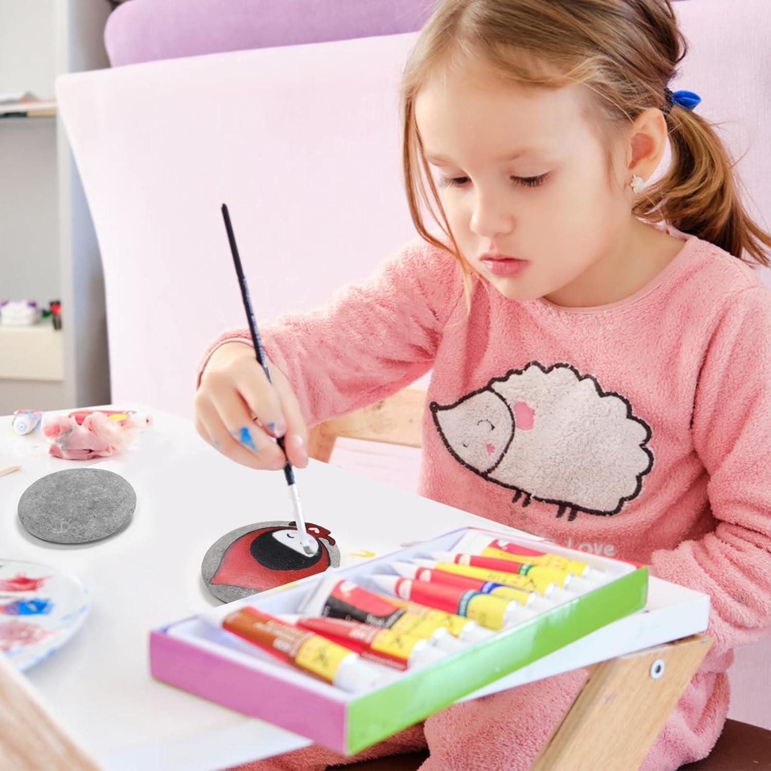 20 Pcs Painting Rock 5-8Cm Natural Rocks Kindness Crafting Party Pack Bundle River Stones Flat Smooth Stone for School Home Party Holiday Painting Crafts Decoration image number 6