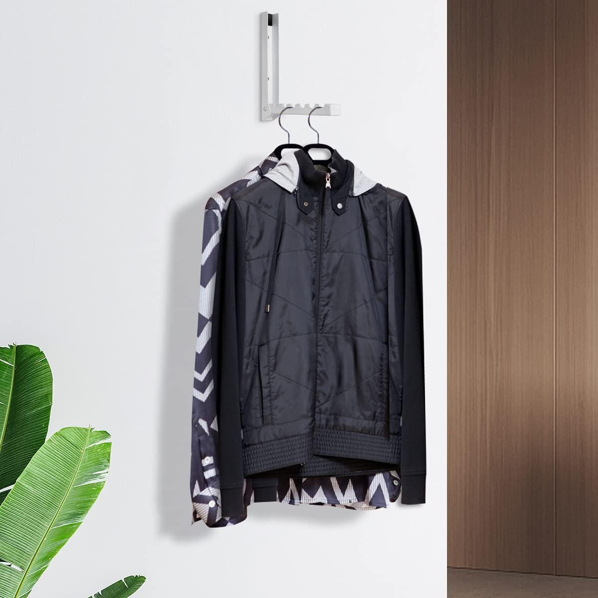 Over the Door Hooks Hanger,Foldable over Door Drying Laundry Rack Hooks for Hanging Clothes with 6 Groves over Door Towel Racks for Clothes,Coat, behind Back Bathroom, Bag and Robe 2 PCS (White) image number 2