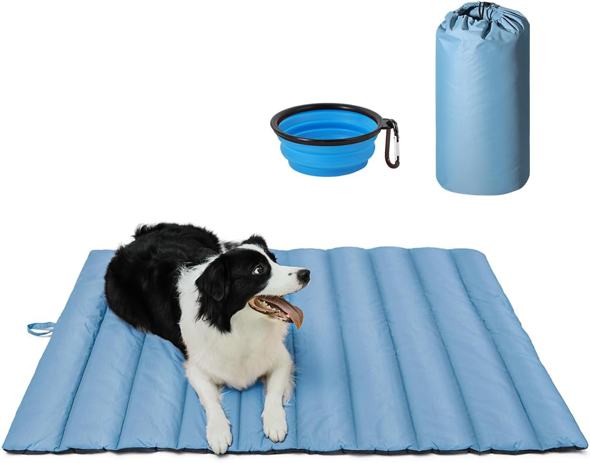 Outdoor Dog Bed, Waterproof Camping Dog Bed, Machine Washable, Easy to Clean, Large Size, Durable Travel Dog Bed, Foldable Portable Camping Travel Pet Mat for Medium and Large Dogs (L, Blue) image number 6
