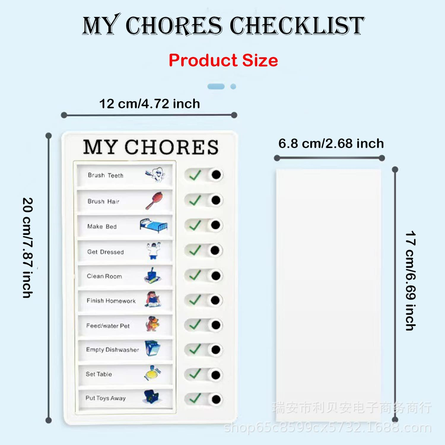 My Chores Checklist, Rv Checklist, RV Memo Portable My Chores Chart Board with Slider Reusable Checklist Reminder for Planning, Daily Schedule for Kids, Portable Detachable Message Board image number 5