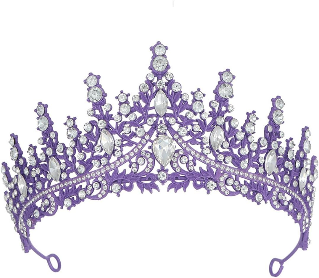 AIMALL Luxury Bridal Crown, Full Diamond Crystal Headband, 5.9 Inches Wide, Available in 6 Colors, Perfect for Weddings and Special Occasions