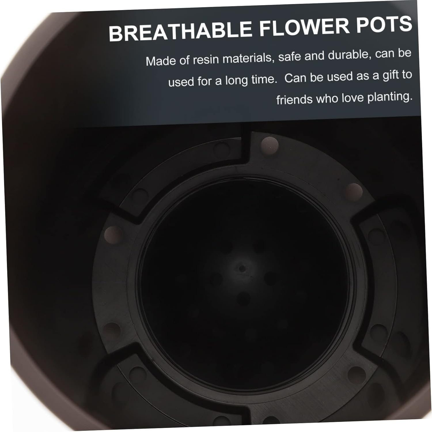 Yardenfun Decorative Plant Pots for Orchids Resin Flower Pots Drainage Tray Indoor Outdoor Planters image number 3