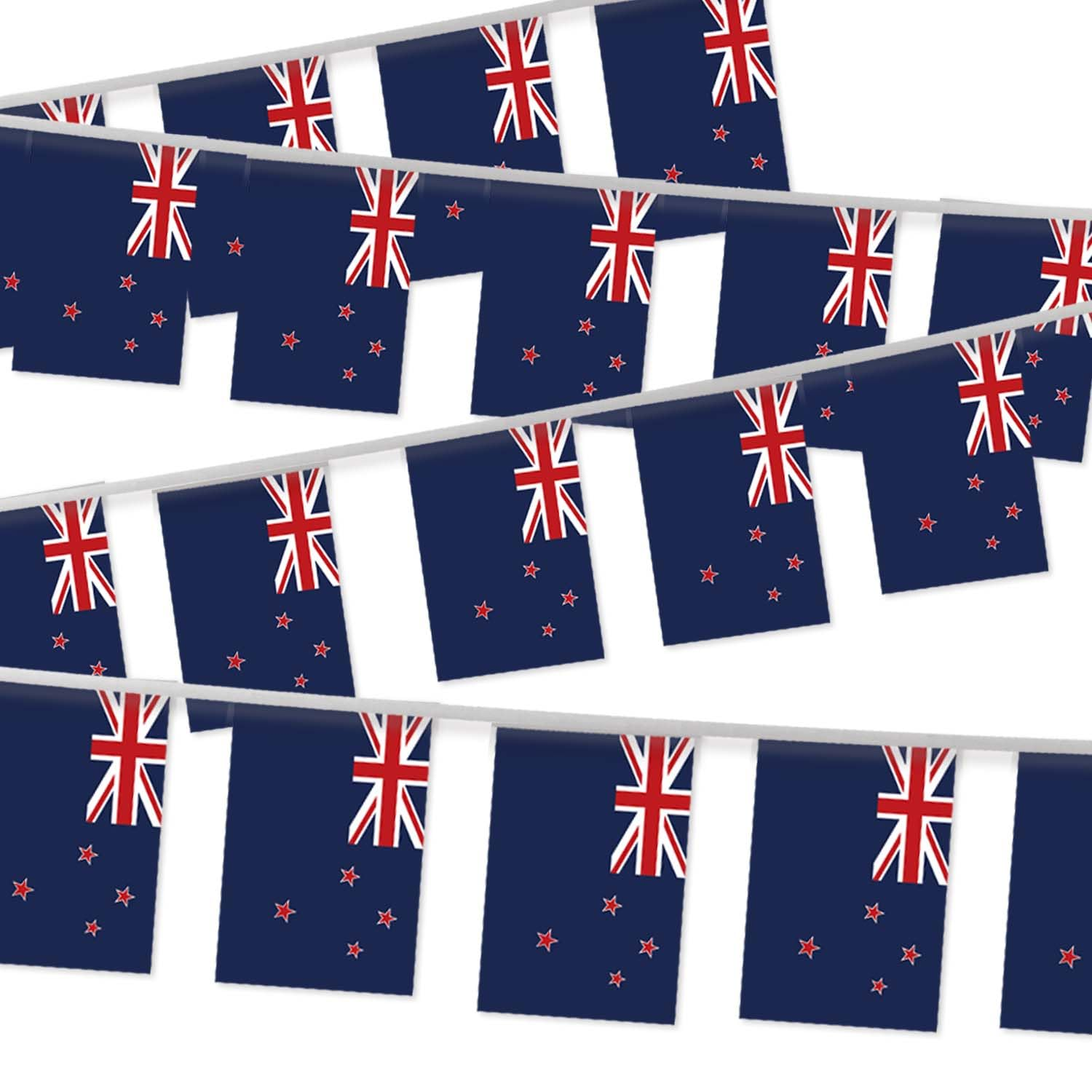 32FT Small New Zealand Pennant Flag Bunting,30 PCS Mini String Banner Strip New Zealanders National Decor Rectangle for Holiday Restaurant Home Party School image number 3
